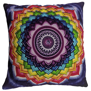 Multicolour Digital Chakre Cotton 16″ × 16″ Meditation Pillow