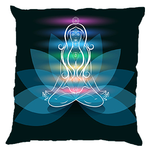 Yoga Girl Multicolour Digital Cotton 16″ × 16″ Pillow