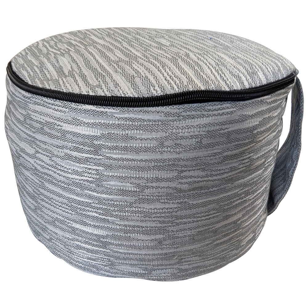 Gray Colour Jacquard Fabric Meditation Cushion