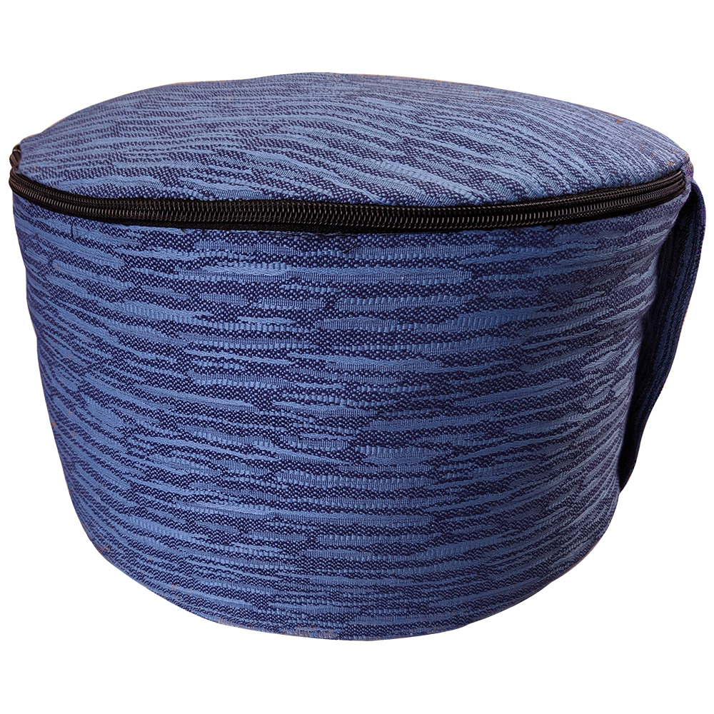 Linear Blue Jacquard Fabric Meditation Cushion