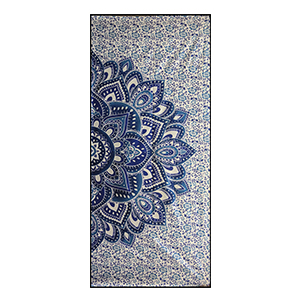 Blue Lotus Ombre Screen Printed Cotton 9 mm Yoga Mat