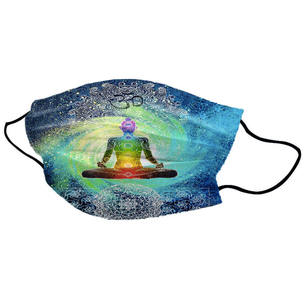 Blue Galaxy Yoga Man Unisex Cotton Face Mask