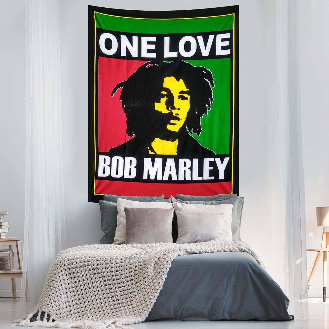 One Love Bob Marley Screen Printed Queen Twin Tapestry