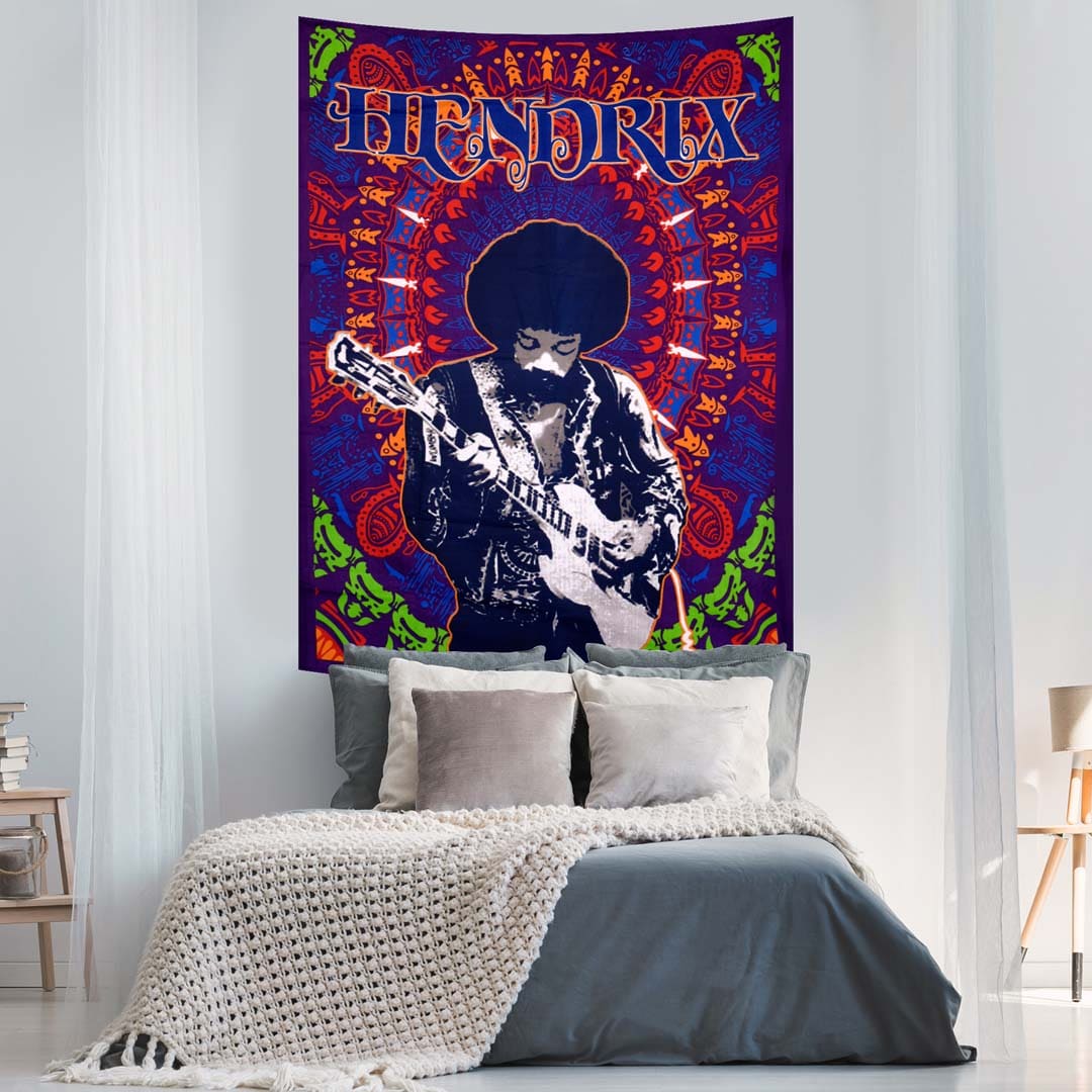 Jimmy Hendrix Queen Twin Screen Printed Tapestry
