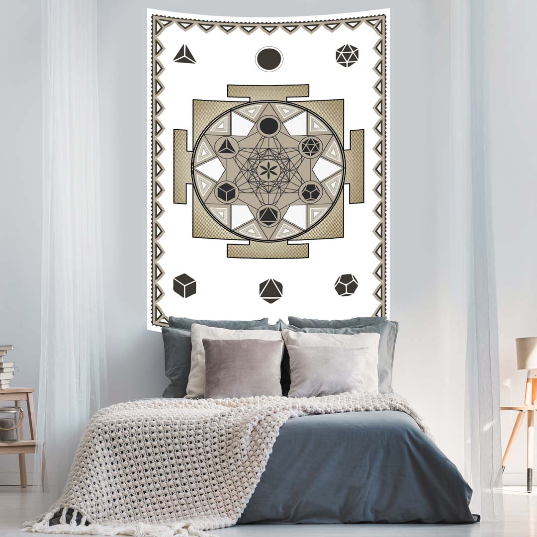 Sacred Geometry Queen Twin Screen Printed Tapestry
