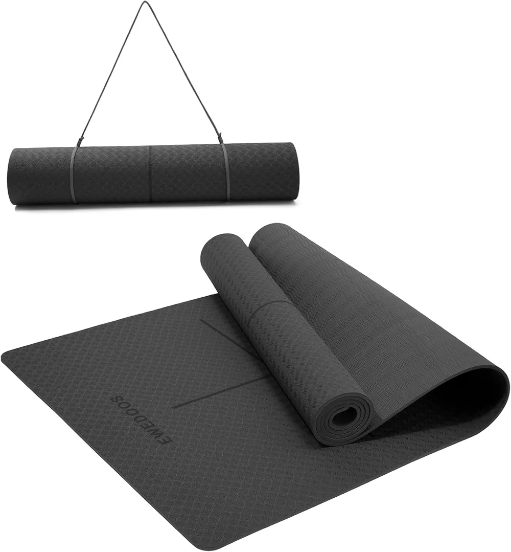 eco friendly TPE yoga mat in black