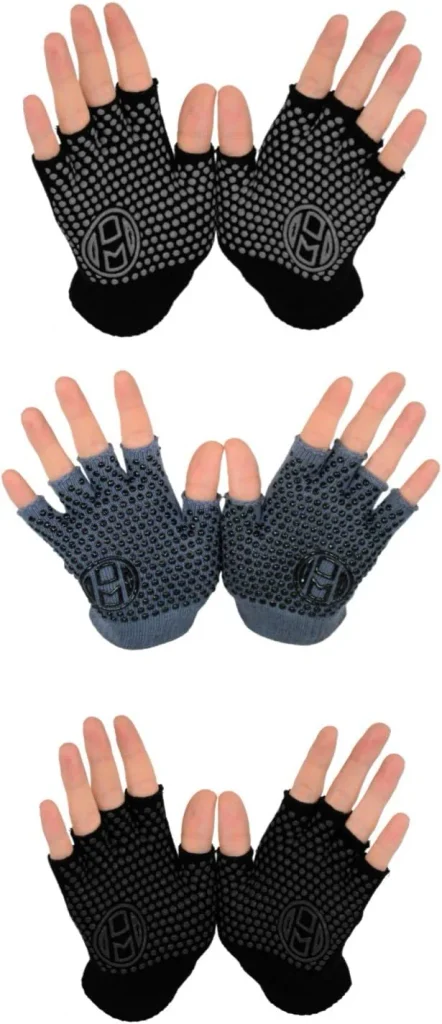 The Mato and Hash fingerless grip gloves three pack in navy grey and black in the main listing image.